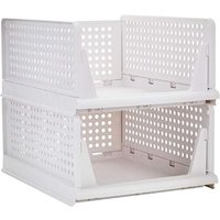 2er-Pack stapelbarer Aufbewahrungskorb für Kleidung, Organizer, verschiebbarer Kleiderschrank, Schubladenregal, DIY-Trennwand, Trennwand, von MEMKEY