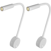 Memkey - 2er-Pack weiße Wandstrahler – Cobmontage-Nachttischlampe – Wandoberfläche, 3 w, Nachtlicht mit Knopfschalter von MEMKEY