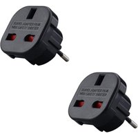 Memkey - 2er-Set – Englisch-auf-Frankreich-Steckeradapter – Englisch-Französisch-Adapter – Typ g auf Typ c – kompakt und leicht – schützt vor von MEMKEY