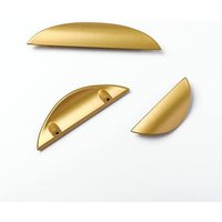 2er-Set Küchenschubladengriff, Türgriff, Griff aus Zinklegierung, moderne goldene Hardware für Schrank, Badezimmer, Kommode (2,5 Zoll Lochabstand 64 von MEMKEY