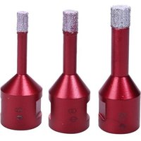 3 Stück Diamantbohrer 6 mm/8 mm/10 mm vakuumgelötete Bohrkronen mit M14-Gewinde zum Trockenbohren von Porzellan, Fliesen, Granit, Marmor von MEMKEY