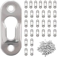 Memkey - 30 Stück Schlüsselloch-Aufhänger aus Metall, 42 mm x 16 mm, mit 60 Schlüssellochschrauben, Aufhängebefestigungen zum Aufhängen von Spiegeln von MEMKEY