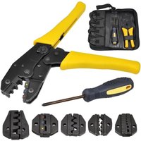5-in-1-Anschluss-Crimpzange für isolierte und nicht isolierte Steckverbinder mit 1 Schraubendreher und Kabel-Crimp-Werkzeugtasche von MEMKEY