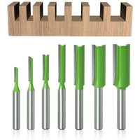 7 Stück gerader Fräser mit 6 mm Schaft, gerader Fräser, für Holz-Wolframkarbid-Holzbearbeitungswerkzeug, gerader Fräser mit Einzel- und Doppelnut, 7 Stück gerader Fräser mit 6 mm Schaft, gerader Fräser, für Holz-Wolframkarbid-Holzbearbeitungswerkzeug, gerader Fräser mit Einzel- und Doppelnut, von MEMKEY
