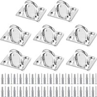Memkey - 8 Stück Edelstahl-Ösenplatte, Ösenplattenbefestigung für Sonnensegel, Edelstahl-Ösenplatte für Bootsdecke, Wandschaukel, Hängematte, Marine von MEMKEY