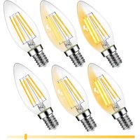 Memkey - E14 LED-Kerzenlampe, 6 w, dimmbare LED-Glühbirne, entspricht 60 w Glühlampe, 600 lm, 2700 k warmweiß, energiesparend, für Kronleuchter, von MEMKEY