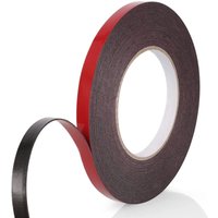 Memkey - Extra starkes doppelseitiges Klebeband, 1 Rolle (10 mm x 10 m), schwarzer PE-Schaum, rote Folie, wasserdichtes und extrem von MEMKEY