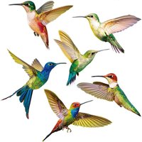 Memkey - Fenster-Antikollisionsaufkleber, 6 Stück, Kolibri-Fensteraufkleber, Vögel, Fensteraufkleber, Glasaufkleber, Antikollisions-Fensteraufkleber, von MEMKEY