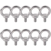 Memkey - Hebering 304 Edelstahl Außengewinde Augenschraube M5X10 Bolzenschraube Maschinen Schulterhebe Marine Gewichtsschrauben 10 Stück von MEMKEY