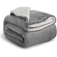 Memkey - Karierte Sofa-Fleecedecke – grauer Sofaüberwurf, 150 cm x 200 cm von MEMKEY