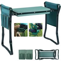 Klappbare Gartenhocker, Gartenkniebank, Gartensitz, Gartenbank mit 2 Werkzeugtaschen und verdickter EVA-Schaumstoffpolsterung, belastbar bis zu 150 von MEMKEY