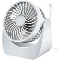 Leiser USB-Ventilator, Mini-Tischventilator mit 3 Geschwindigkeiten, 360° drehbar, kleiner, effizienter tragbarer Tischventilator für Schlafzimmer, von MEMKEY
