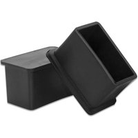 Packung mit 16 rechteckigen PVC-Endkappen – flexibel für Stuhl-/Tischbeine, 20 mm x 40 mm (13/16 Zoll x 1-9/16 Zoll), Schwarz von MEMKEY