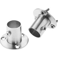 Memkey - Packung mit 2 Halterungen mit Flansch für Edelstahl-Garderobenstange, 19 mm von MEMKEY