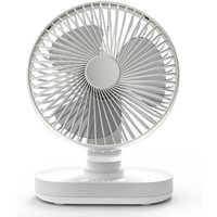 Schreibtischventilator, automatisch oszillierender, leiser, batteriebetriebener Ventilator 16,5 cm, Tischkühlung mit 4 Geschwindigkeiten, 4000 mAh von MEMKEY