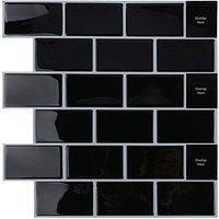 Memkey - Selbstklebende Rückwand für Küche und Badezimmer, selbstklebende Wandfliesen, weiß selbstklebende Küchenrückwand, wasserdichte von MEMKEY