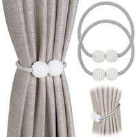 Set mit 2 magnetischen Raffhaltern für kleine, dünne oder transparente Vorhänge. Vorhang-Raffhalter, Grau. von MEMKEY