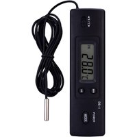 Memkey - Thermometer lcd Digital Temperaturmesser Luftfeuchtigkeitsmessung Kabelgebundener Sondensensor für Kühlschrank Aquarium Klimaanlage (Schwarz) von MEMKEY