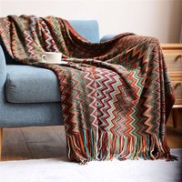 Tribal-Sofa-Überwurf, Decke, kariert, groß, bunt, dekorativ, Bohemian-Stil, 130 x 200 cm von MEMKEY