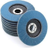 Scheibenfächer │ blau │ 10 Stück │ Ø 125 mm │ Körnung 80 │ Edelstahl │ Schleifscheiben │ Fächerschleifscheiben von MEMKEY