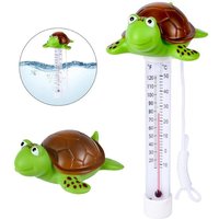 Memkey - Schwimmbad-Thermometer mit Schwimmring, schwimmendes Thermometer, schwimmende Pool-Thermometer, Wasserthermometer in Cartoon-Tierform mit von MEMKEY