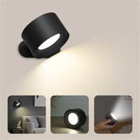 Wandleuchte für den Innenbereich, Touch-LED-Wandlampe mit USB-Ladeanschluss, Touch-Steuerung, 3 Helligkeitsstufen, 3 Temperaturen, 360° drehbare von MEMKEY