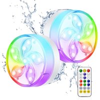 Wasserdichte tauchbare LED-Lampe, IP68 wasserdichte RGB-Mehrfarben-Schwimmbadleuchte mit Fernbedienung, LED-Schwimmbadbeleuchtung für Kinder, von MEMKEY