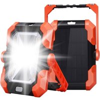 Wiederaufladbares LED-Flutlicht, USB-Solar-Aufladung, Baustellenlicht, Arbeitslampe, tragbare Laterne mit 4 SOS-Modi, 360°-Drehung, verstellbar und von MEMKEY