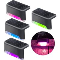 Zaun-Solarleuchten, 4er-Pack LED-Solarleuchten mit Farbsensor, Schwimmbad-Dekorationsleuchten, Stufenleuchten, Hofleuchten von MEMKEY