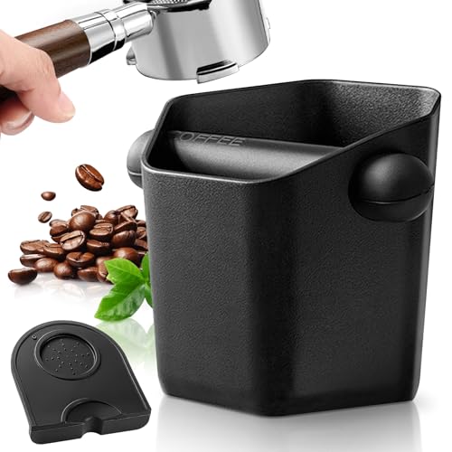 Kaffeeklopfbox, Espresso Klopfbox Kaffeebehälter, Kaffeemaschine Zubehör, Barista Klopfbox für Kaffeesatz, mit Espresso Stopfmatte Kaffeeklopfbox, Espresso Klopfbox Kaffeebehälter, Kaffeemaschine Zubehör, Barista Klopfbox für Kaffeesatz, mit Espresso Stopfmatte von MEMOEVER