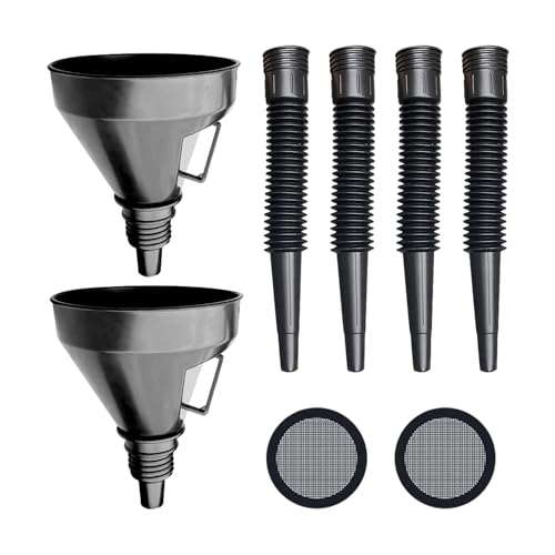 2-teiliger Trichter und 4-teiliges Teleskop-Rohrtrichter-Set mit 2-teiligem Filter, Öltrichter, Autotrichter, Ölwechselwerkzeuge. von MEMOFYND