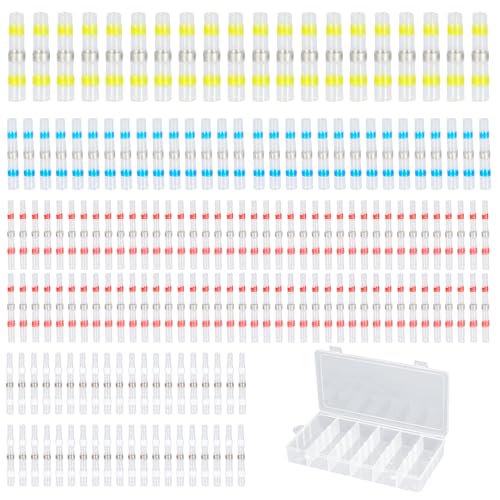 200 Stücke Lötverbinder Set,Schrumpfschlauch Mit Lötmittel,220v Kabelverbinder,Kabelschuhe Quetschverbinder Set,Kabelreparaturset Automobile Telephone Industry，transparent Wasserdicht Isolierter von MEMOFYND