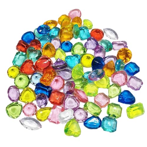 MEMOFYND 145 Acryldiamanten, 8 Stile, Bunte Acryldiamanten, kristallklare Edelsteine, geeignet für Kinderschatzsuche, Party, Vasendekoration von MEMOFYND