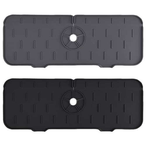 MEMOFYND 2 Stück Silikon-Abflusspads, Silikon-Griff-Ablaufwanne, Wasserhahn-Absorptionspads, Spülbecken-Abflusspads, perfekt für Küchenarbeitsplatten und Spülbecken. von MEMOFYND
