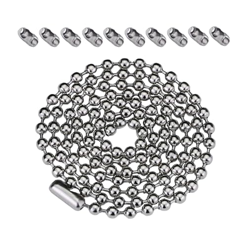 MEMOFYND Eisenperlenkette, 3-Meter, 4,5mm Durchmesser, Silber, Edelstahl, Witterungsbeständig, Perlenkette von MEMOFYND