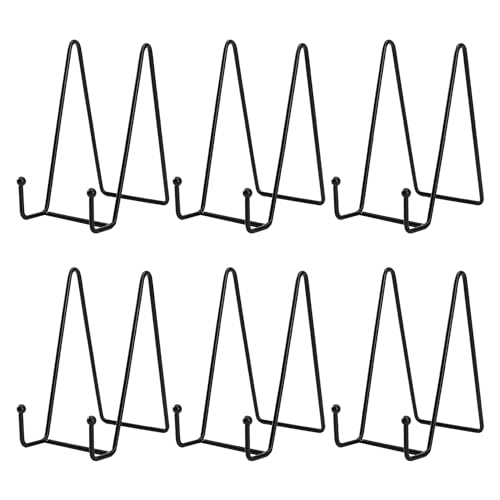MEMOFYND 6-Teiliger Präsentationsständer, Fotorahmenständer, Bilderständer, Dekorationsständer, Tellerständer, Buch, Foto, Tellerständer (Schwarz) von MEMOFYND