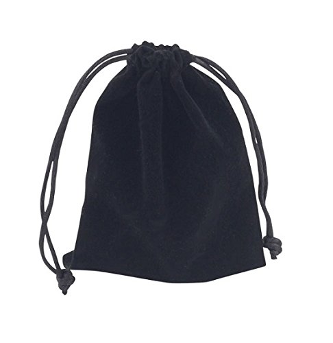 MEMORIALS 4U Samt Urne Tasche mit Phantasie Drawstringschliessen (schwarz) von MEMORIALS 4U
