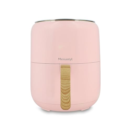 MENASTYL - Colorama Heißluftfritteuse ohne PFAS - 4,5 l - 8 Programme - Temperatur einstellbar bis 200 °C - Timer 1 Stunde - Korb und Gitter spülmaschinenfest (Rosa) MENASTYL - Colorama Heißluftfritteuse ohne PFAS - 4,5 l - 8 Programme - Temperatur einstellbar bis 200 °C - Timer 1 Stunde - Korb und Gitter spülmaschinenfest (Rosa) von MENASTYL