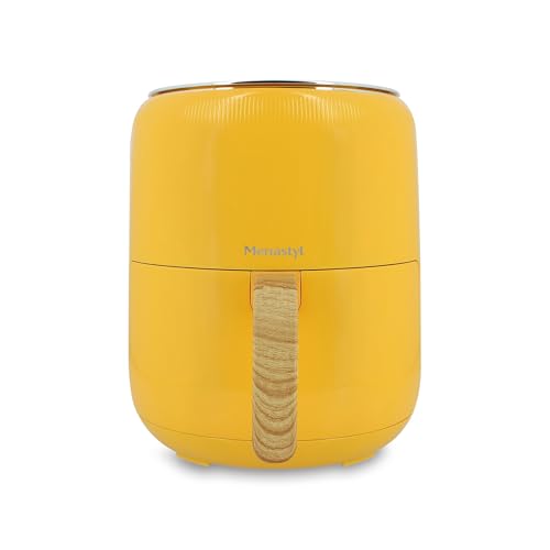 MENASTYL - Heißluftfritteuse 4,5 l Colorama Safran mit Griff in Holzoptik – 6025003 von MENASTYL