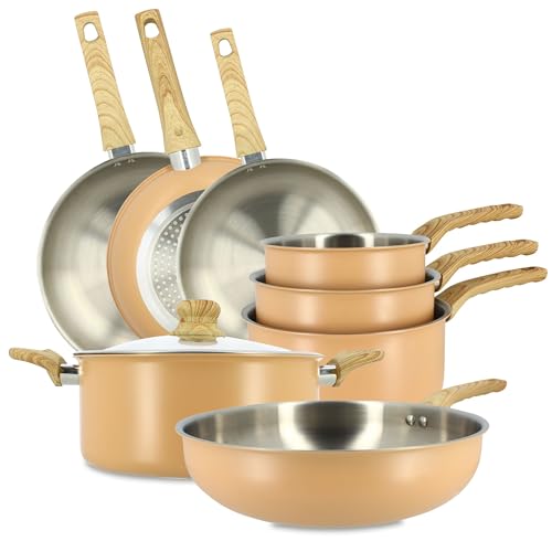 MENASTYL - easynox 6014255 8-teiliges Set aus Edelstahl und Aluminium, Korallenrot MENASTYL - easynox 6014255 8-teiliges Set aus Edelstahl und Aluminium, Korallenrot von MENASTYL
