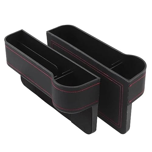 2 Stücke Autositz Gap Organizer, Universal Auto Seat Gap Organizer, Auto Multifunktionale Aufbewahrungsbox mit USB Ladebuchse, Autositz Konsole Seitentaschen Organizer für Aufbewahrung im Auto von MENAYODA