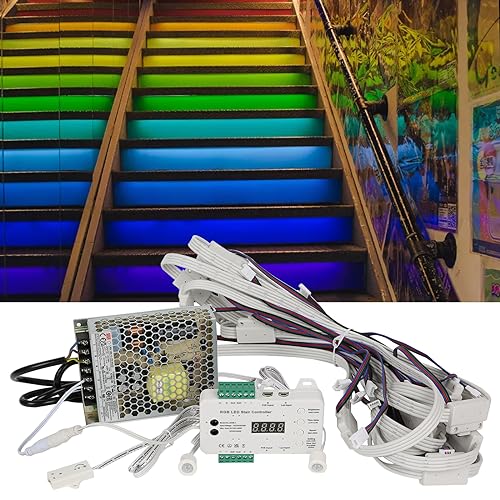 LED Treppenstufenbeleuchtung mit Bewegungsmelder,Treppenbeleuchtung Komplettes Set mit RGB LED Streifen für 16 Stufen von MENAYODA