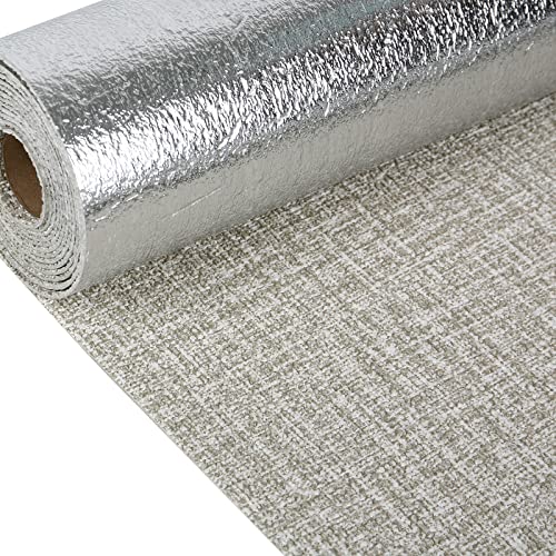 MENAYODA 3D Selbstklebend Tapete, 10 x 0,5m Wandpapier Aluminiumfolie Isolierfolie Wasserdicht Wandaufkleber, DIY Dekorative Aufkleber Ziegel für Küche, Wohnzimmer, Schlafzimmer (Grau) von MENAYODA