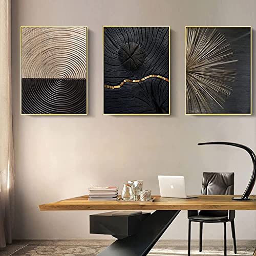 MENAYODA 3er Design-Poster Set Wandbilder, Jahresring Linien Leinwand Bilder, Wandbild Print Bilder Kunstposter Deko für Wohnzimmer Home Decoration Ohne Rahmen(40x50cm) von MENAYODA