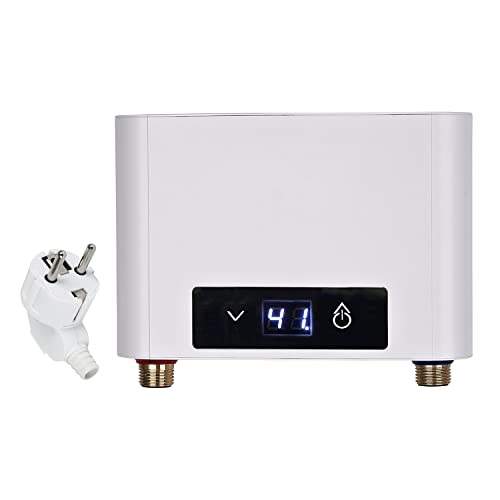 MENAYODA Elektrische Durchlauferhitzer, 220V Mini Durchlauferhitzer Tankless mit LED Digitalanzeige Panel, Mini Instant Warmwasserbereiter für Badezimmer Küche (3500W, Weiß)… von MENAYODA