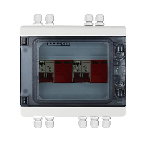 Solar Überspannungsschutz PV DC Trennschalter 2 String Schutzschalter Blitzschutz Leitungsschutzschalter für Photovoltaik IP65 Wasserdichtes (2 in 2 out 1000V DC) von MENAYODA