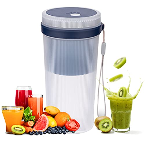 Tragbare Mixerflasche, 300ML Mixerflaschen elektrisch, USB Wiederaufladbarer Min Mixer Smoothie, für Reisen,Fitnessstudio,Zuhause,Büro (Blue) von MENAYODA