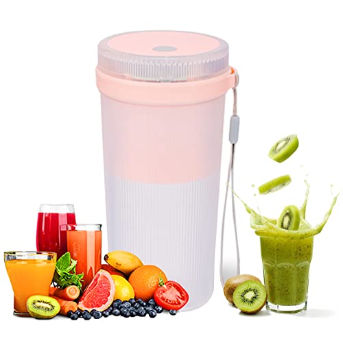 Tragbare Mixerflasche, 300ML Mixerflaschen elektrisch, USB Wiederaufladbarer Min Mixer Smoothie, für Reisen,Fitnessstudio,Zuhause,Büro (Pink) von MENAYODA