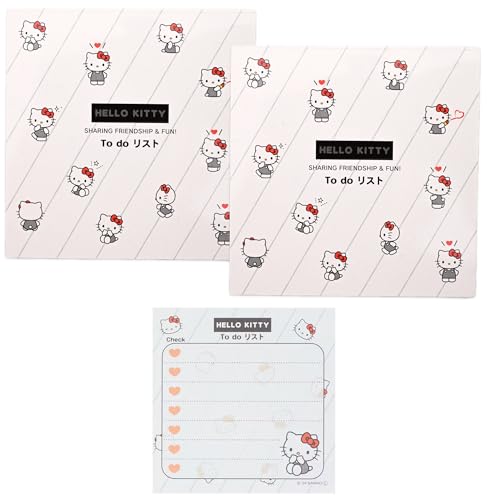 MENBLY San-rio Kawaii To Do List Memo Pads 2 Packs - Small Notepads for Notes & Reminders - Compact & Portable Pocket Notebook - Cute & Playful Design for Home/Office Use Mini Notepad (Kitty 2pack) von MENBLY