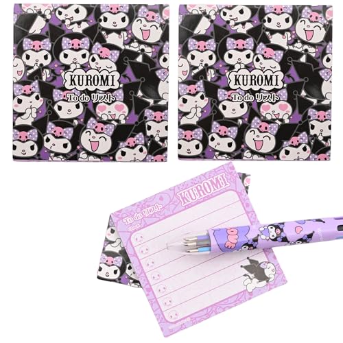 MENBLY San-rio Kawaii To Do List Memo Pads 2 Packs - Small Notepads for Notes & Reminders - Compact & Portable Pocket Notebook - Cute & Playful Design for Home/Office Use Mini Notepad (Kuormi 2pack) von MENBLY